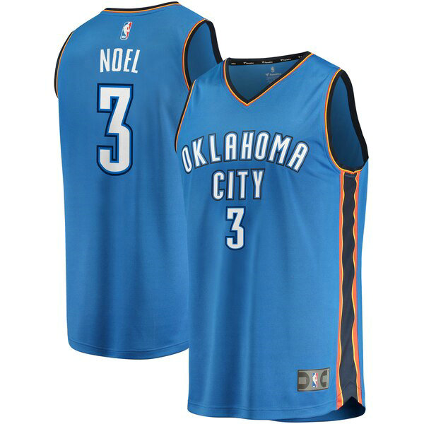 Maillot Oklahoma City Thunder Homme Nerlens Noel 3 Icon Edition Bleu